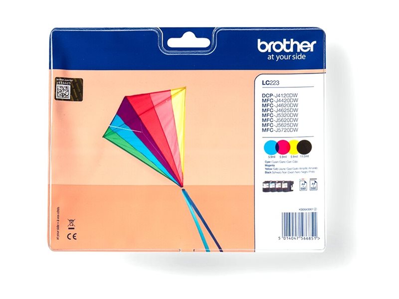 BROTHER Pack blister de 4 cartouches d encre (BK/C/M/Y) pour DCP-J562DW MFC-J480DW MFC-J680DW MFC-J880DW
