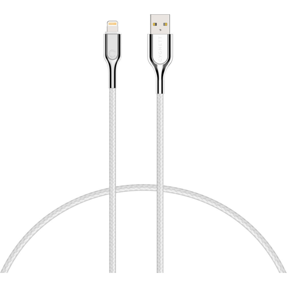 Cygnett Armoured Braided Lightning to USB Cable 1m White