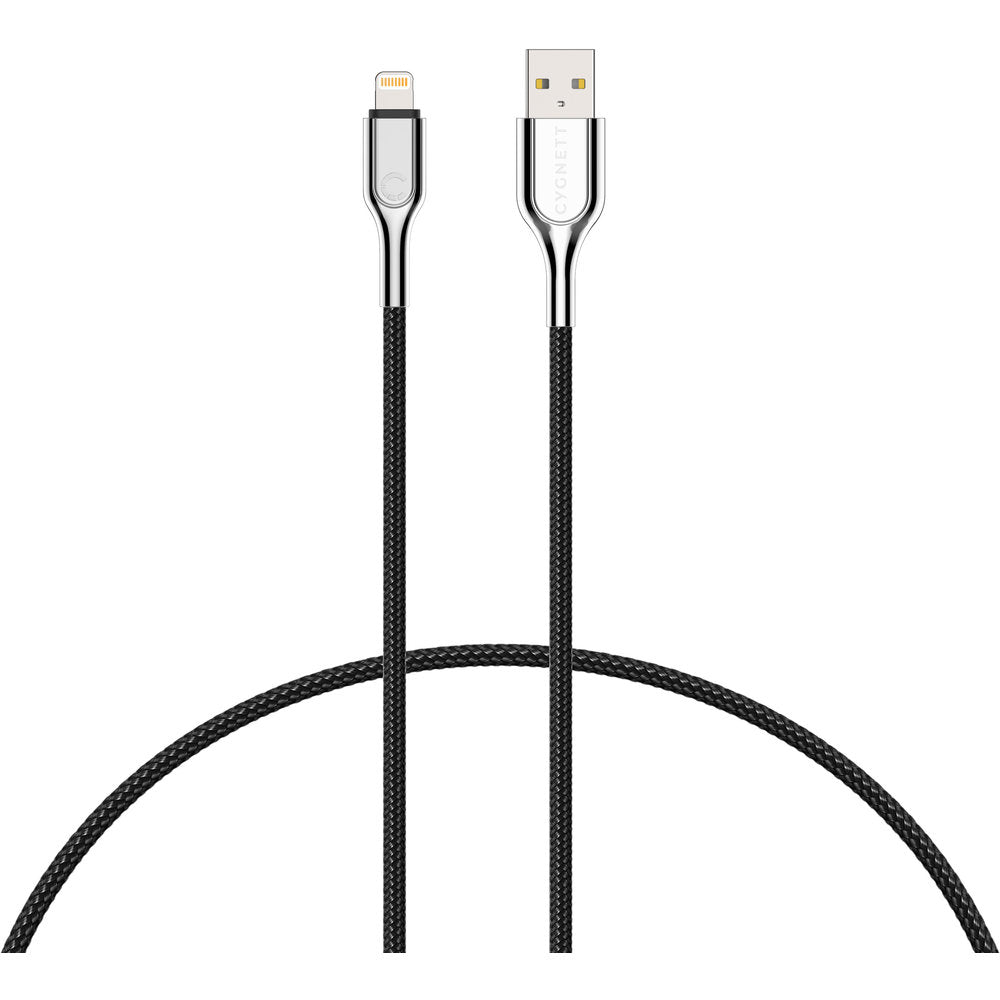 Cygnett Armoured Braided Lightning to USB-A Cable 10cm Black