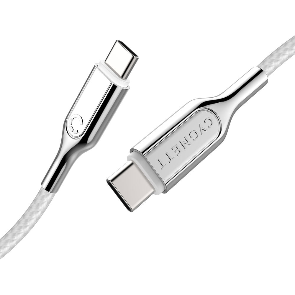 Cygnett Armoured Braided USB-C to USB-C Cable 1m White