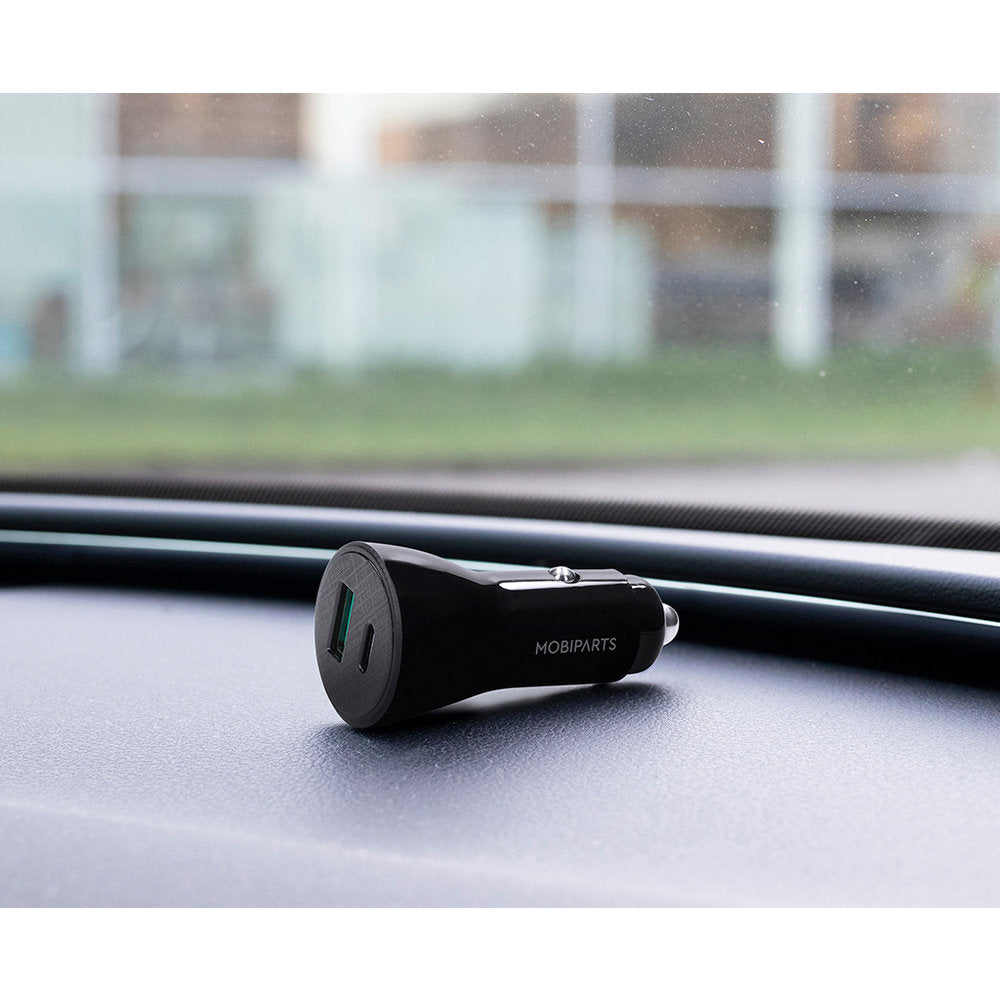 Mobiparts Car Charger 2-port 30W PD Fast Charging Black