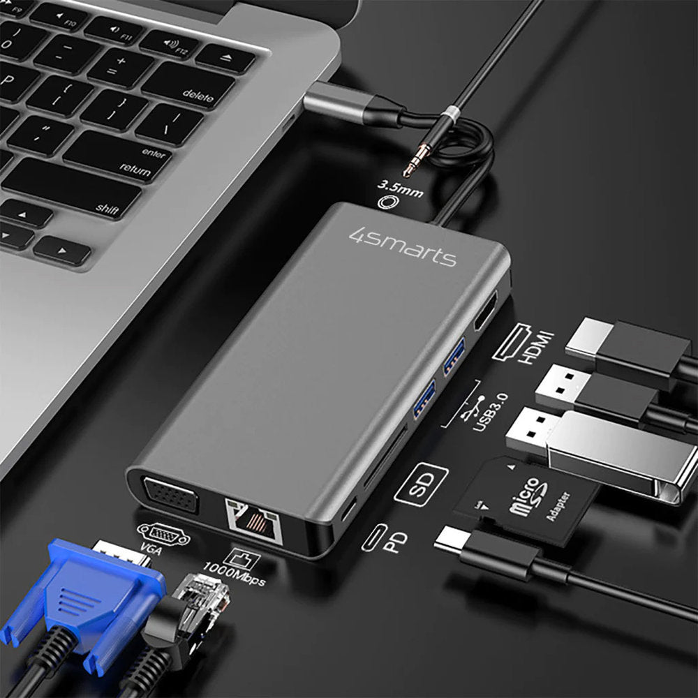 4Smarts 8 in 1 Hub with DeX-Function Space Grey