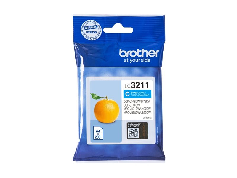 BROTHER LC3211C Cyan ink cartridge with a capacity of 200 pages