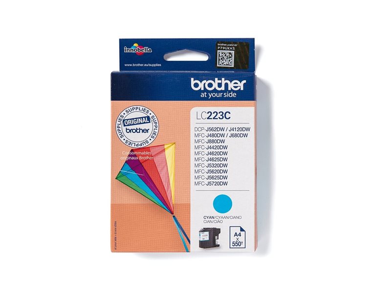 BROTHER LC-223 cartouche d encre cyan capacité standard 550 pages pack de 1