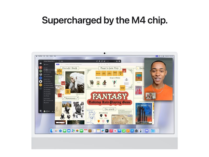 24-inch iMac with Retina 4.5K display: Apple M4 chip with 10‑core CPU and 10‑core GPU, 24GB, 512GB SSD - Silver