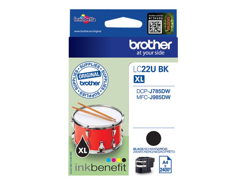 BROTHER Cartouche encre sous blister noire haute capacité (2400 pages) pour DCP-J785DW et MFC-J985DW