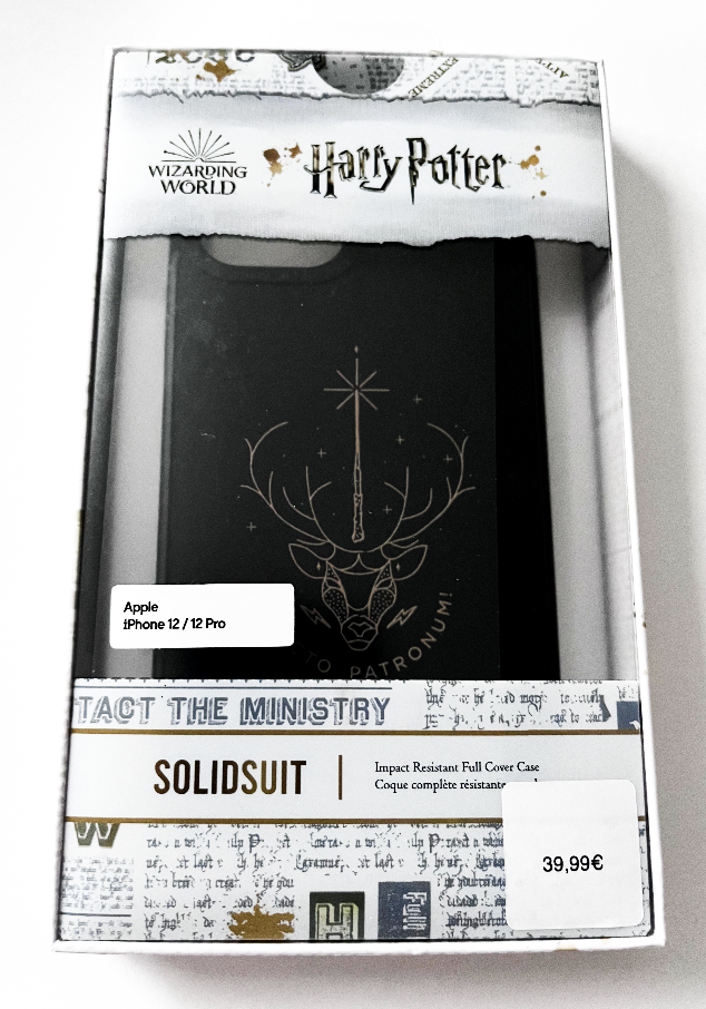 COQUE SOLIDSUIT POUR APPLE IPHONE 12 / 12 PRO - NOIR - HARRY POTTER - EXPECTO PATRONUM - RHINOSHIELD™ **