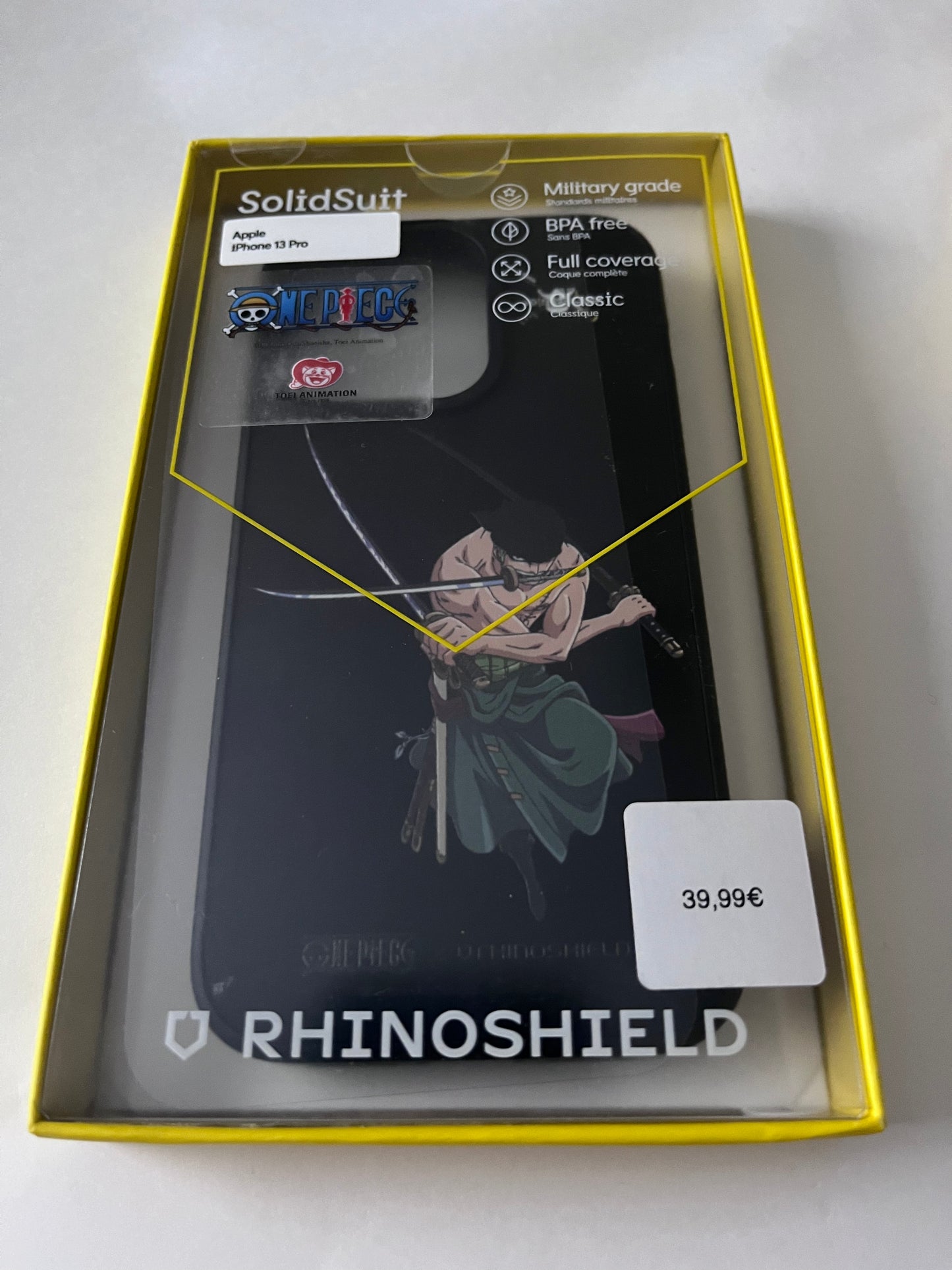 COQUE SOLIDSUIT POUR APPLE IPHONE 13 PRO - NOIR - ONE PIECE - ZORO - RHINOSHIELD™ **