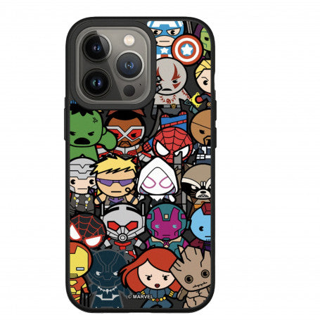 COQUE SOLIDSUIT POUR APPLE IPHONE 13 PRO - NOIR - MARVEL - CHIBI AVENGERS - RHINOSHIELD™ **