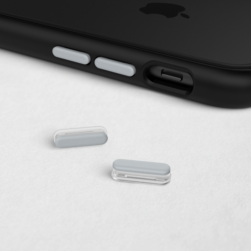 KIT DE BOUTONS ARGENTS ADAPTABLES SUR MOD NX™ ET SOLIDSUIT™ POUR APPLE IPHONE - RHINOSHIELD™