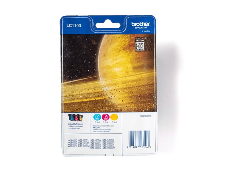 BROTHER LC-1100 cartouche d encre cyan, magenta et jaune capacité standard 3 x 7.5ml 3 x 325 pages 3-pack blister sans alarme