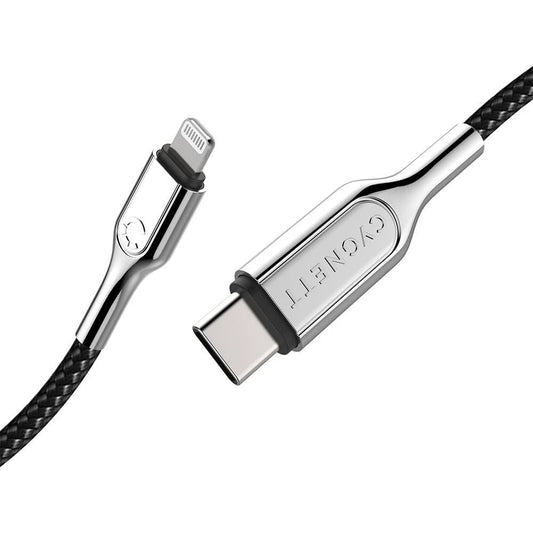 Cygnett Armoured Braided Lightning to USB-C Cable 2m Black