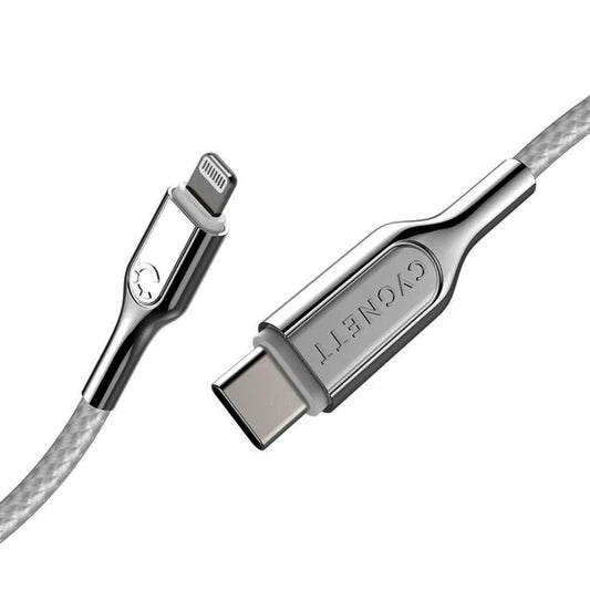 Cygnett Armoured Braided Lightning to USB-C Cable 2m White