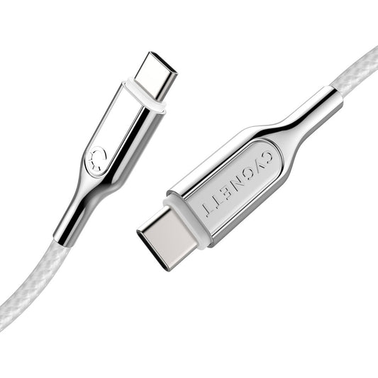 Cygnett Armoured Braided USB-C to USB-C Cable 1m White