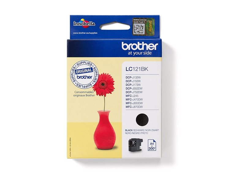 BROTHER LC-121 cartouche d encre noir capacité standard 300 pages pack de 1