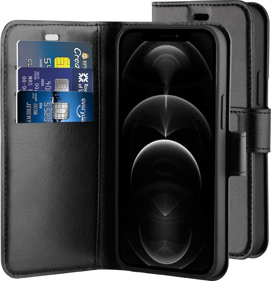 BeHello iPhone 12 / 12 Pro Gel Wallet Case Zwart - Étui portefeuille