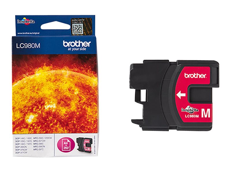 BROTHER LC-980 cartouche d encre magenta capacité standard 5.5ml 260 pages pack de 1