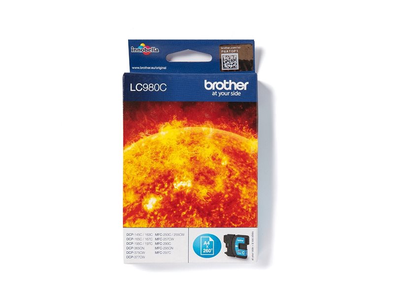 BROTHER LC-980 cartouche d encre cyan capacité standard 5.5ml 260 pages pack de 1