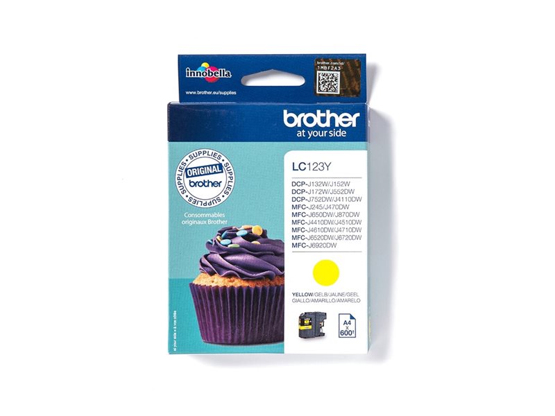 BROTHER LC-123 cartouche dencre jaune capacité standard 600 pages pack de 1