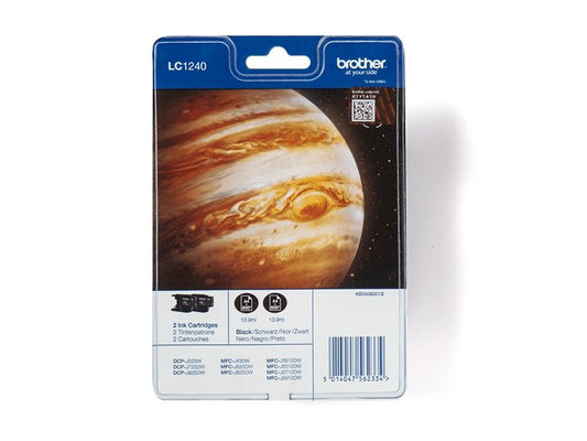 BROTHER LC-1240 cartouche d encre noir haute capacité 2x600 pages 1-pack blister sans alarme