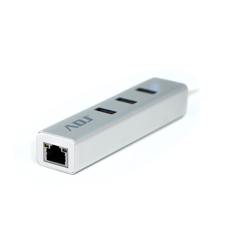ADJ - Hub USB 3/USB C Multiport - 3 x USB 3.1 + RJ45 incl adapt
