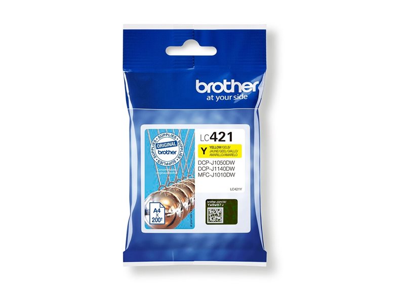 BROTHER 200-page standard capacity Yellow ink cartridge for DCP-J1050DW MFC-J1010DW and DCP-J1140DW