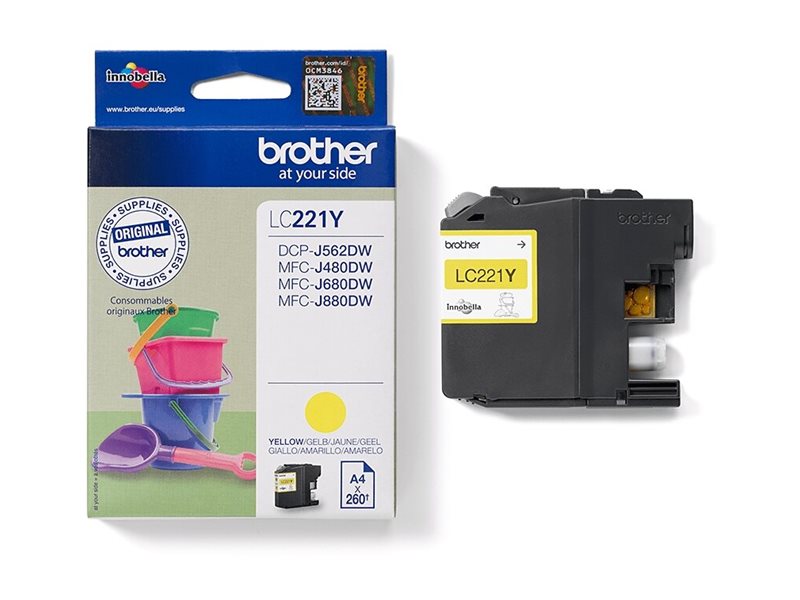 BROTHER LC-221YBP Ink Cartouche d encre Jaune Cloque 300 pages