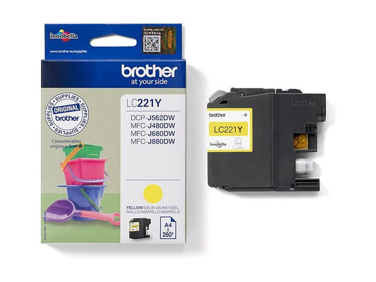 BROTHER LC-221YBP Ink Cartouche d encre Jaune Cloque 300 pages