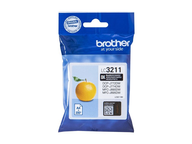 BROTHER LC3211BK Black Ink Cartridge with 200-pages capacity