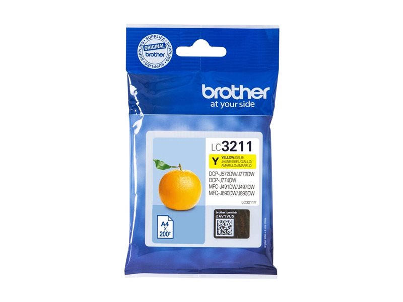 BROTHER LC3211Y Yellow ink cartridge with a capacity of 200 pages