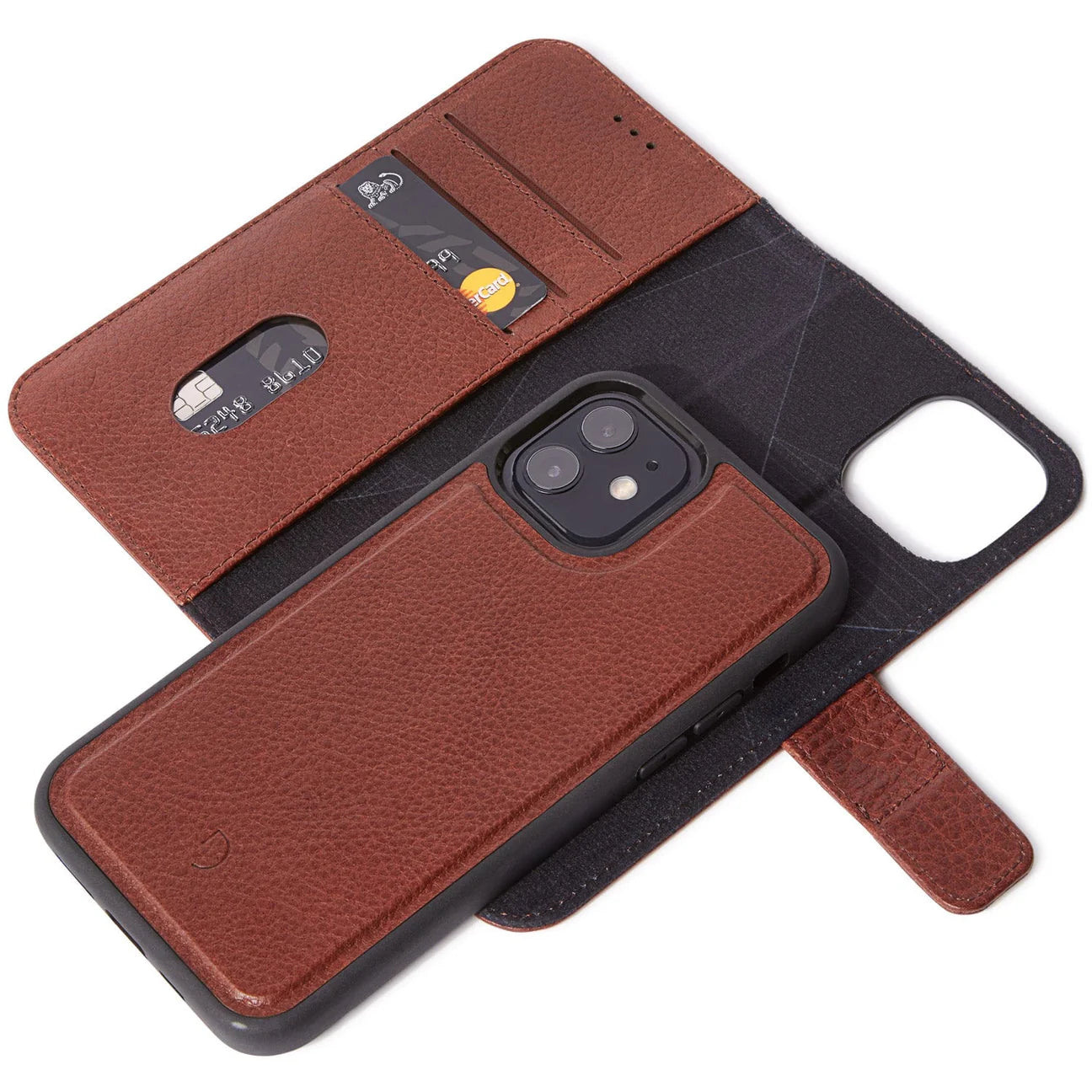 Portefeuille détachable en cuir | Chocolat brun iPhone 12 series - Avec MagSafe